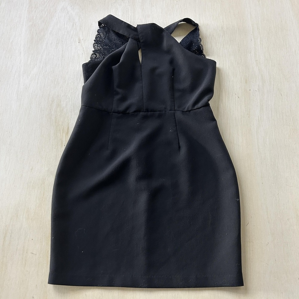 Esley Dress Womens Medium Black Halter Sheath Sleeveless Mini Party Cocktail